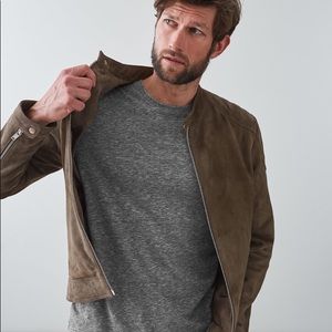 Pyke Mushroom Suede Quilted Jacket-REISS